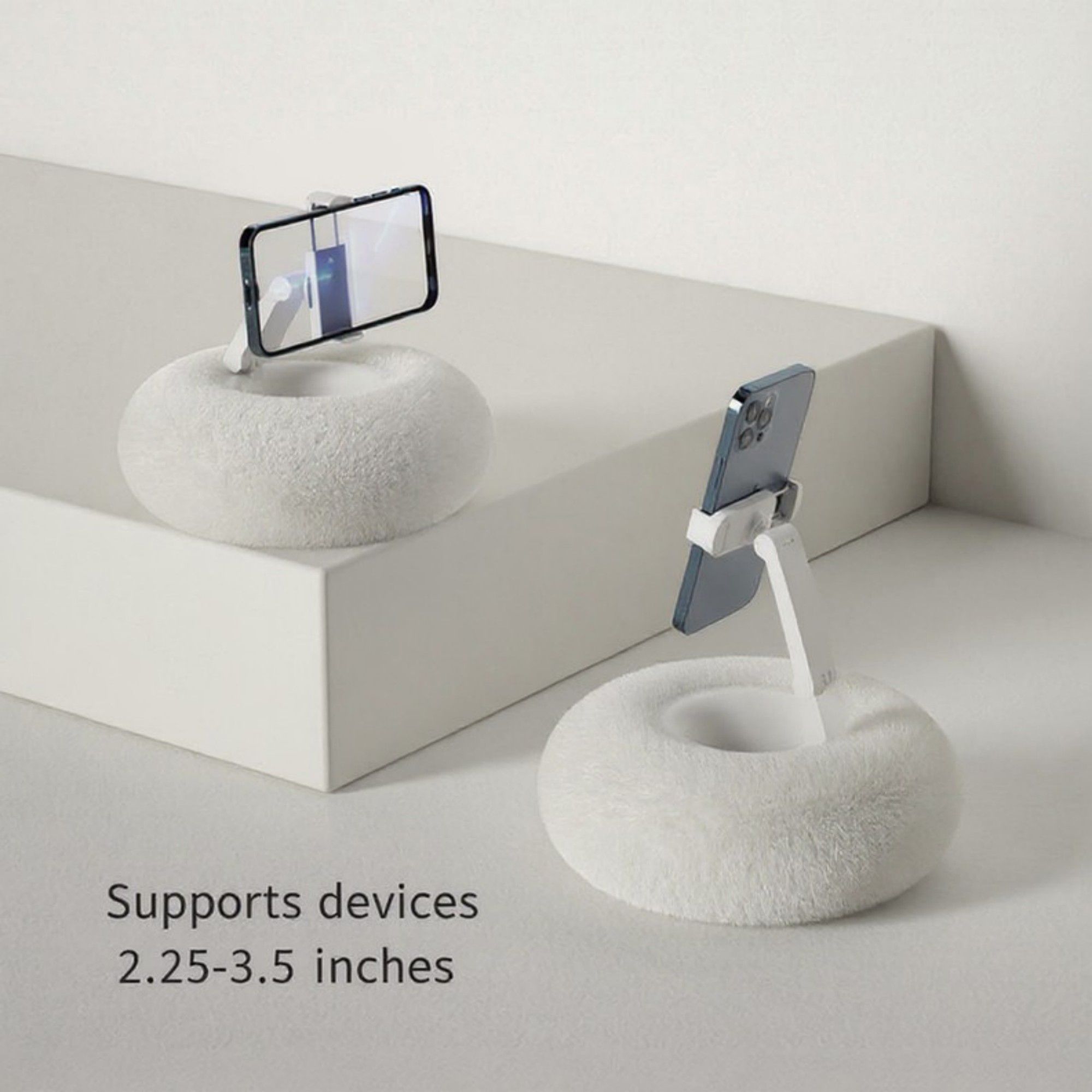 Anna-Kaci Plush Weighted Phone Stand with Adjustable Folding Holder for Hands-Free Viewing and Device Support