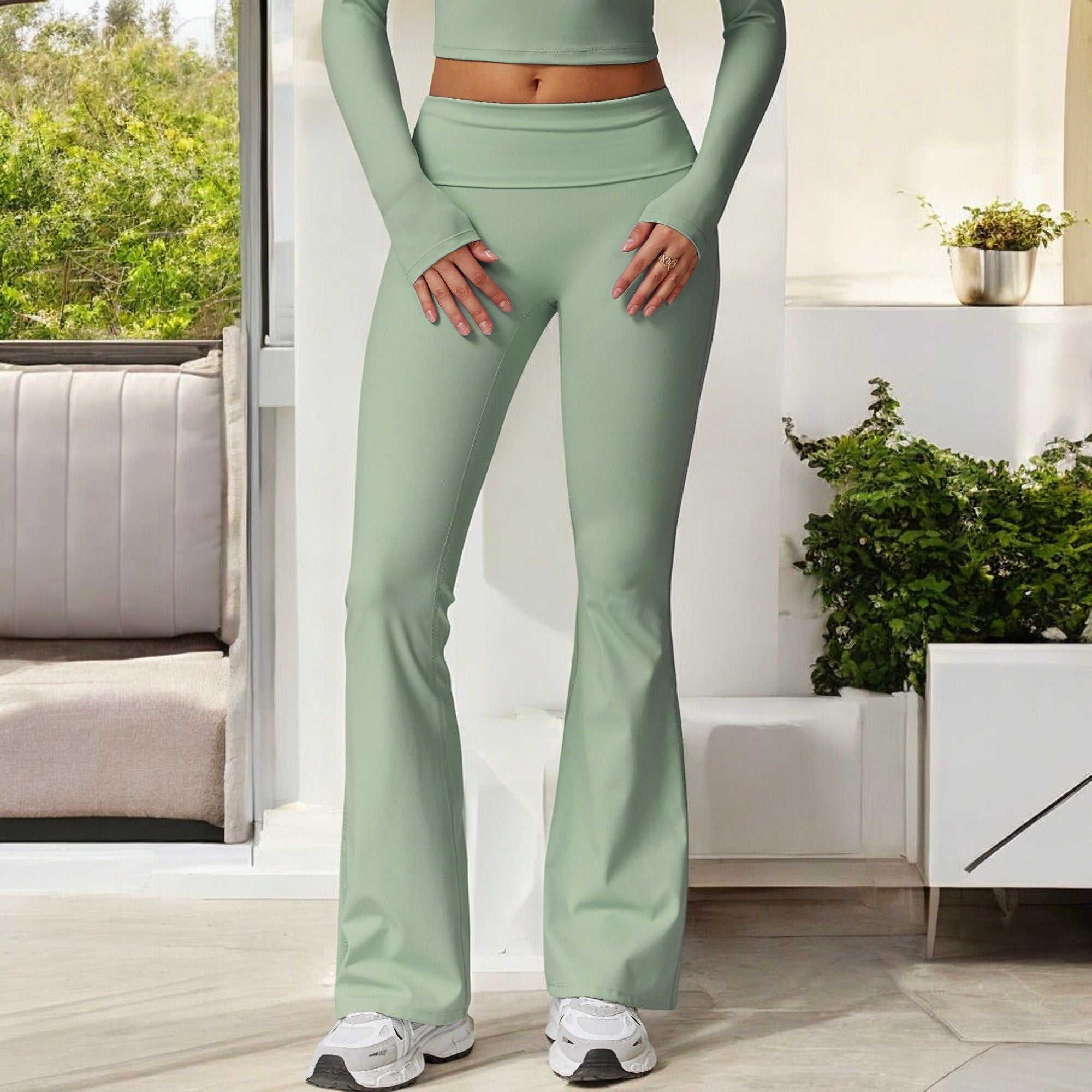 Flared High Waist Yoga Pants for Activewear and Everyday Comfort