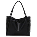 Large Faux Leather Tote Bag with Double Shoulder Straps and Magnetic Closure