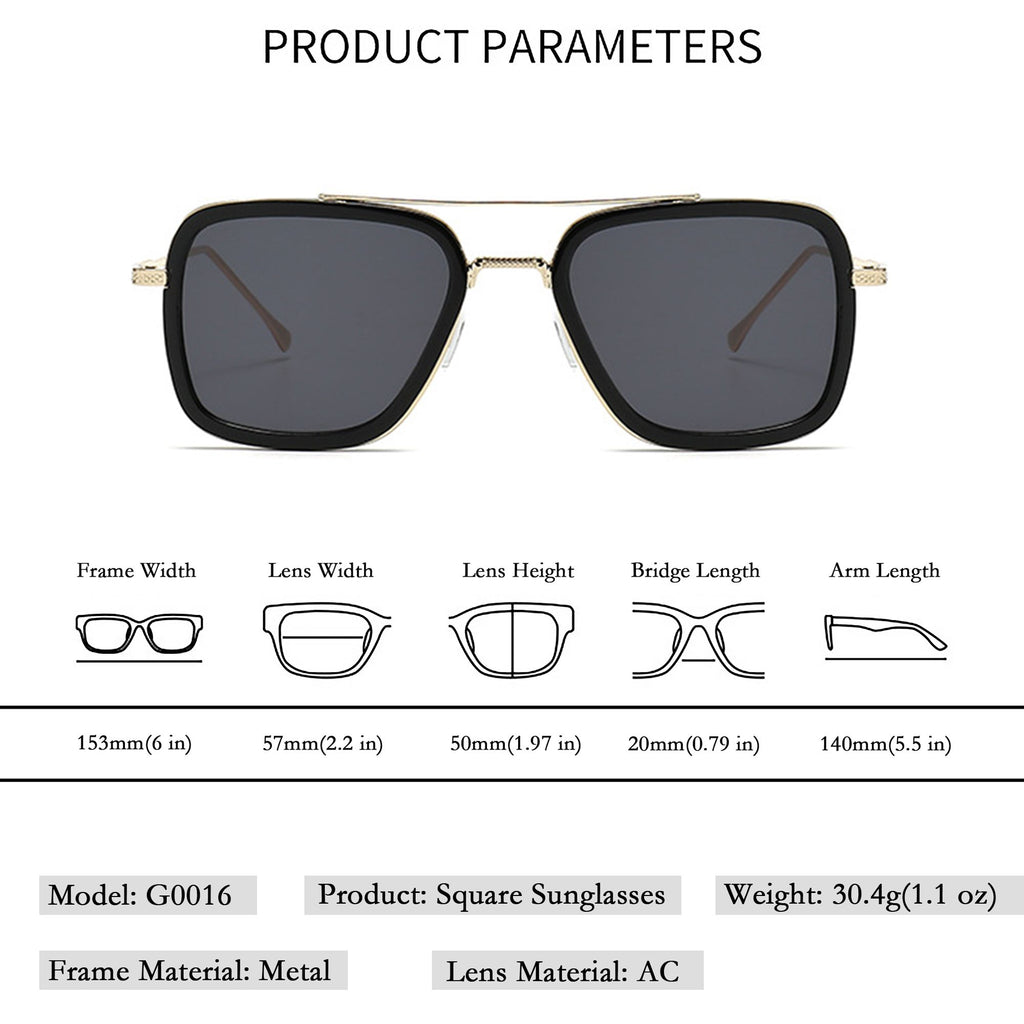 Anna-Kaci Women's Chic Square Frame Polarized Sunglasses UV400 Protection