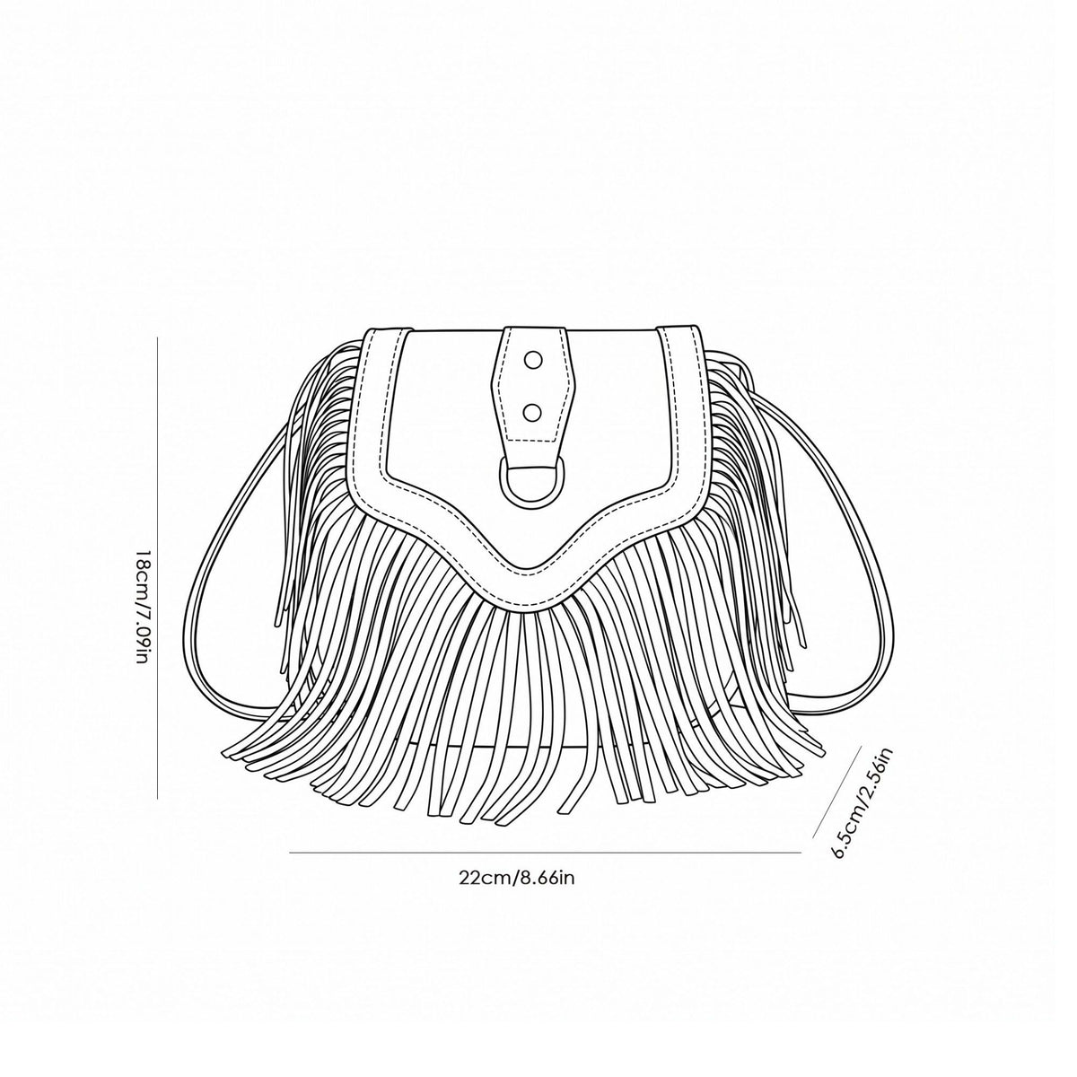 Fringe Crossbody Bag with Flap