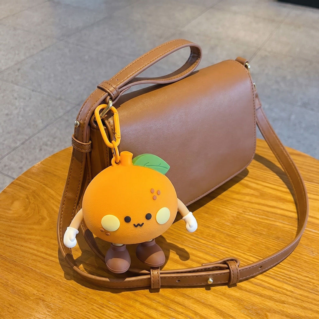 2-Piece Womens Pouch Bag Charm with Hanging Clip and Character Design