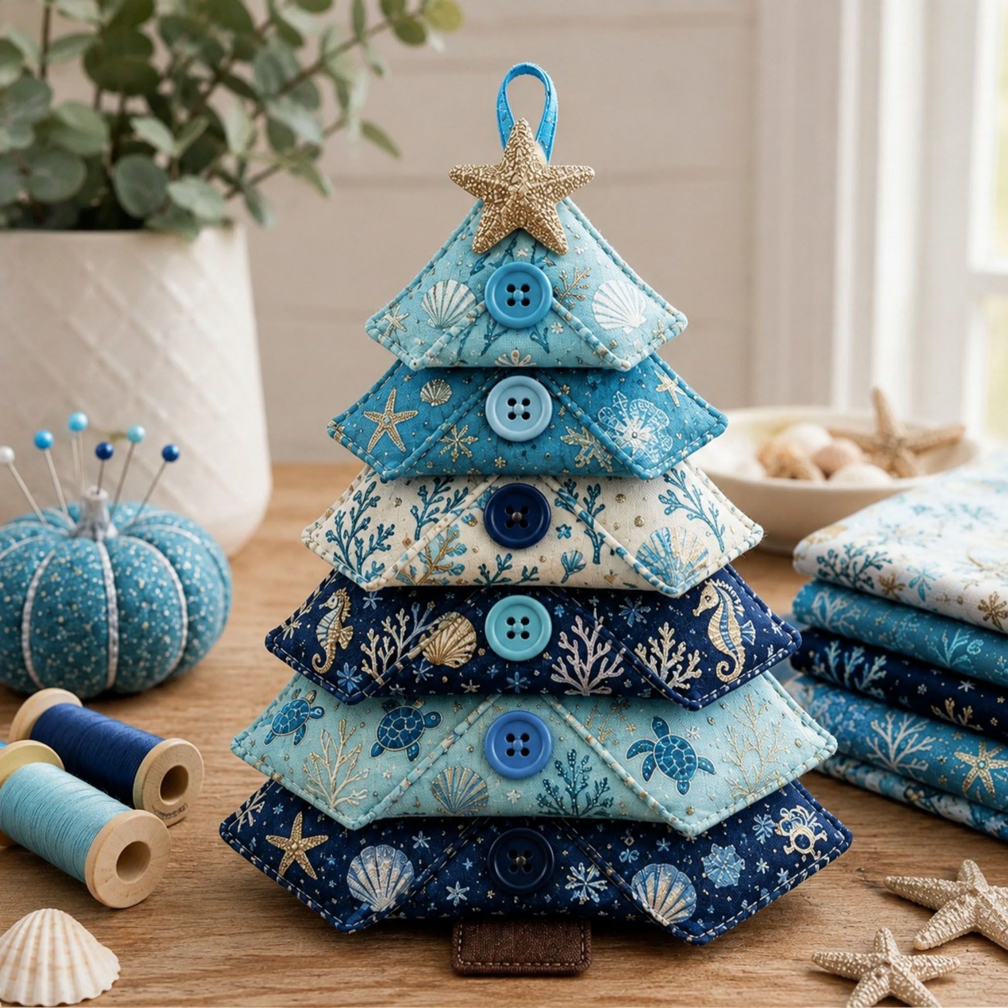 Halloween Layered Fabric Tree Ornament DIY Sewing Kit