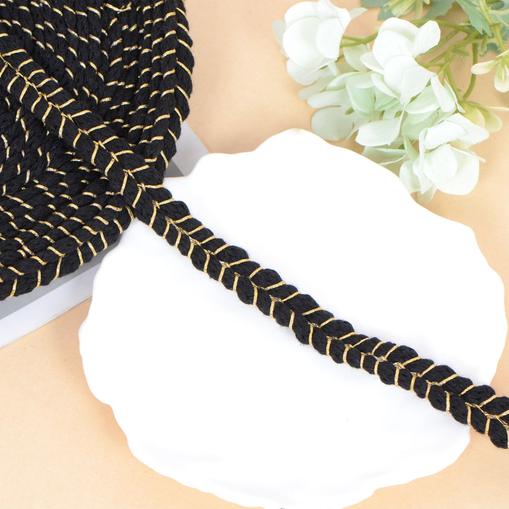 Sewing Braid Trim, 11 Yards 0.6 Inch Twisted Cotton Cord Trim, Handmade DIY Craft Embellishment Costume Garment Decor Accessory