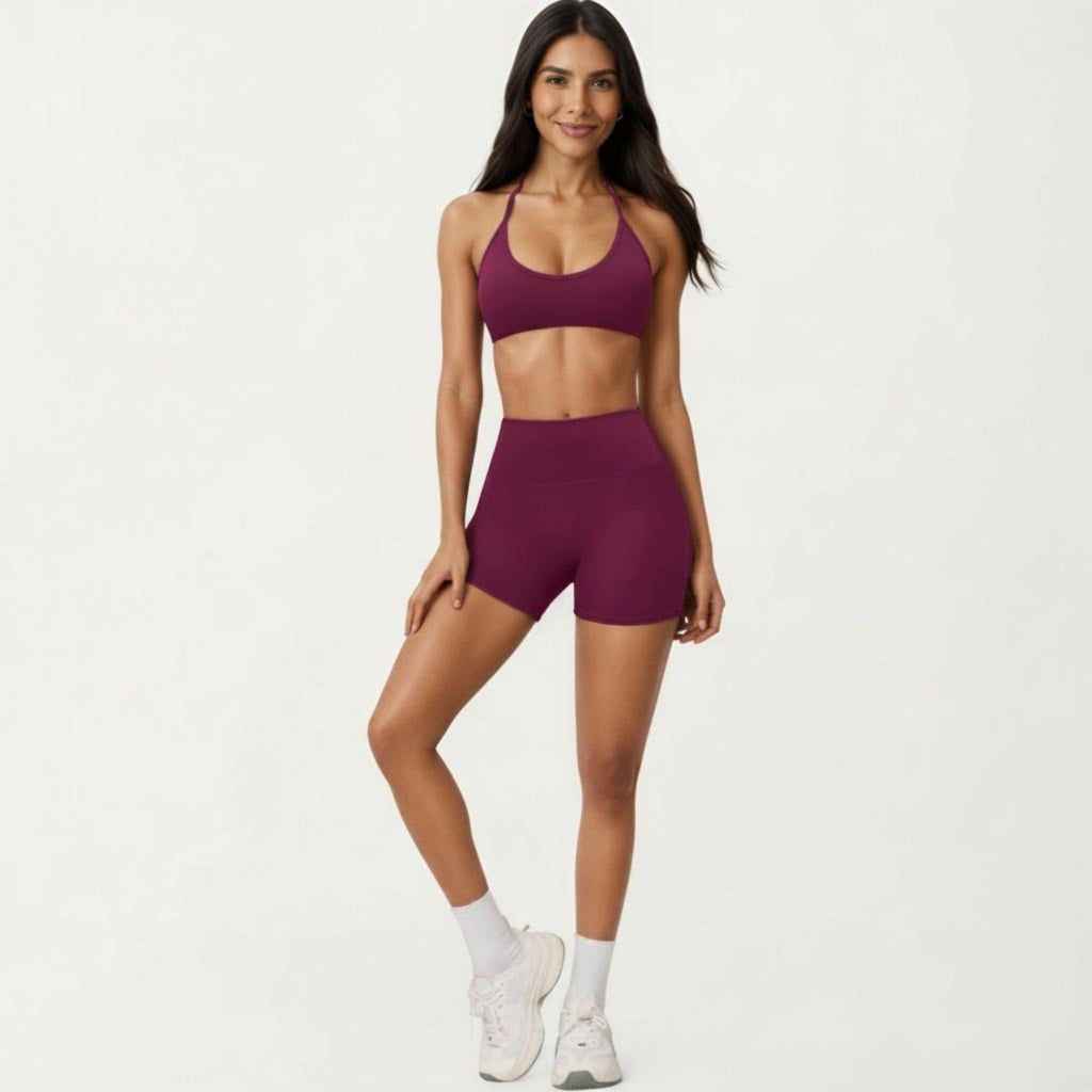 Anna-Kaci Active Women's Halter Sports Bra with Open Back and Smooth Stretch Athletic Fit