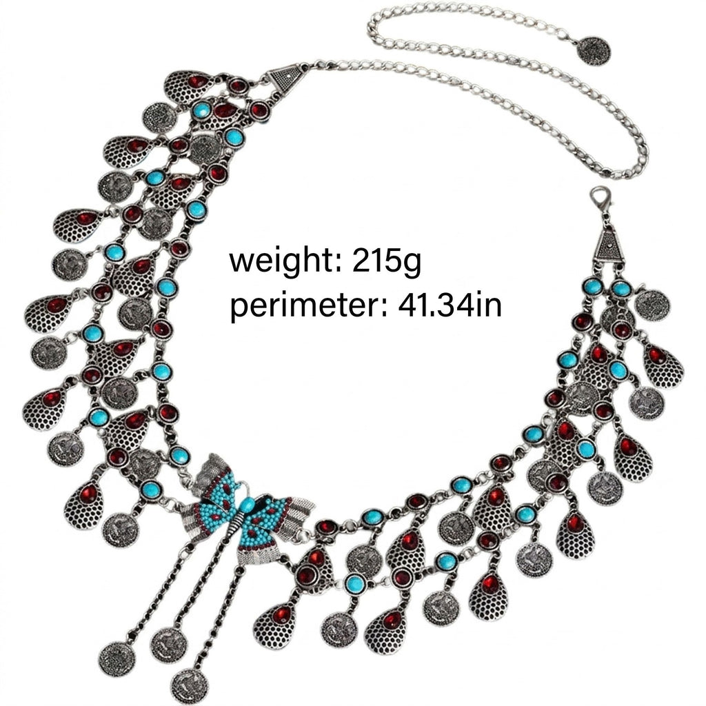 Tassel Metal Waist Chain Adjustable Layered Body Belt Statement Waist Jewelry