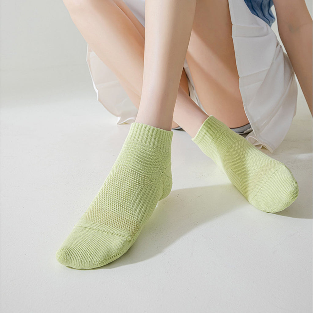 Anna-Kaci 3 Pairs Women's Ankle Athletic Socks Soft Cotton Cushioned Breathable Design with Ribbed Cuffs for Active Casual Wear