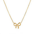 Women's Bow Pendant Necklace with Polished Metal Finish and Minimalist Chain Design for Everyday Feminine Style
