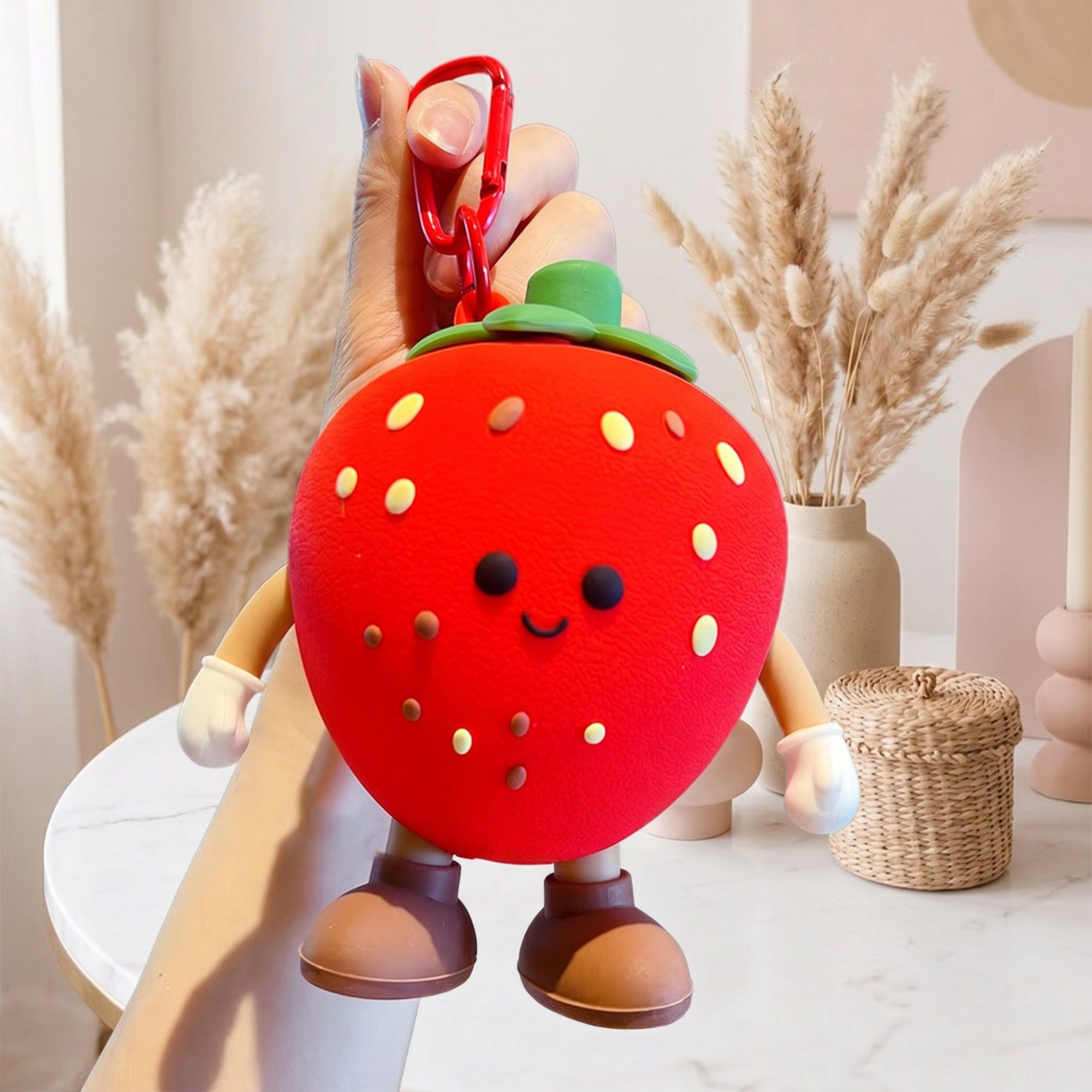 2-Piece Womens Pouch Bag Charm with Hanging Clip and Zipper Closure