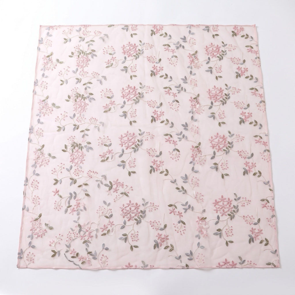 Sheer Floral Embroidered Rectangular Tablecloth 59.1x39.4in