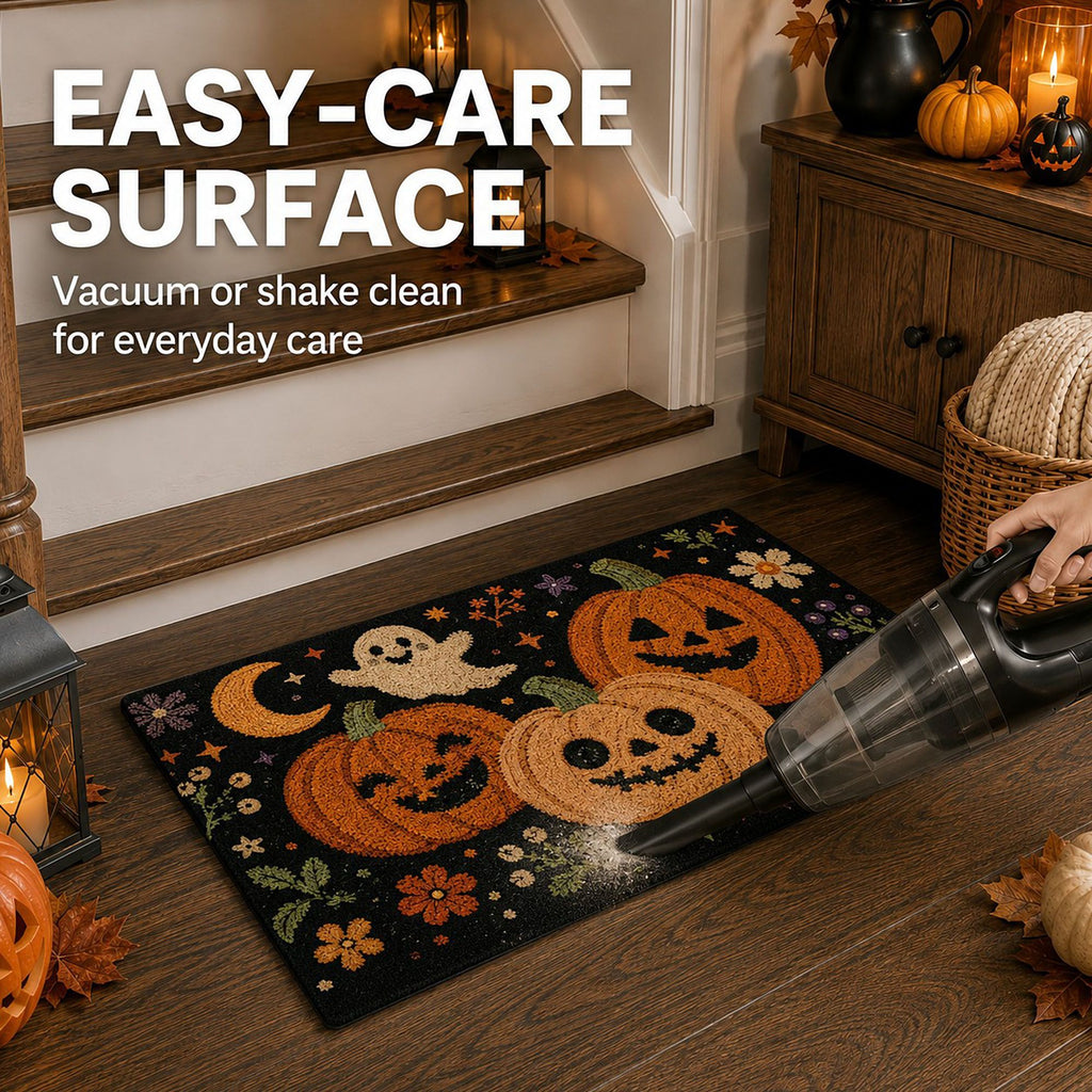 Fall Pumpkin Halloween Doormat Nonslip Entryway Rug 19.7 x 31.5 Inches
