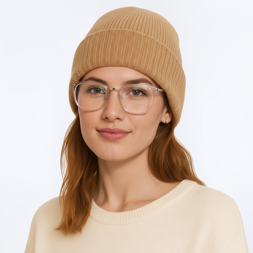 Anna-Kaci Women's Ribbed Wool Knit Beanie Hat with Folded Cuff