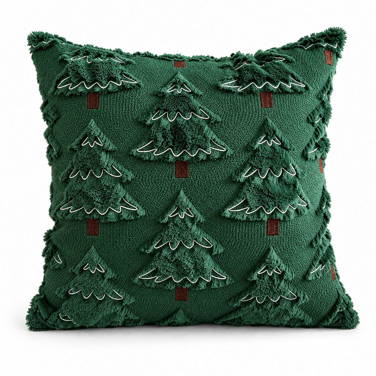 Christmas Tree Bow Tufted Decorative Throw Pillow Cover