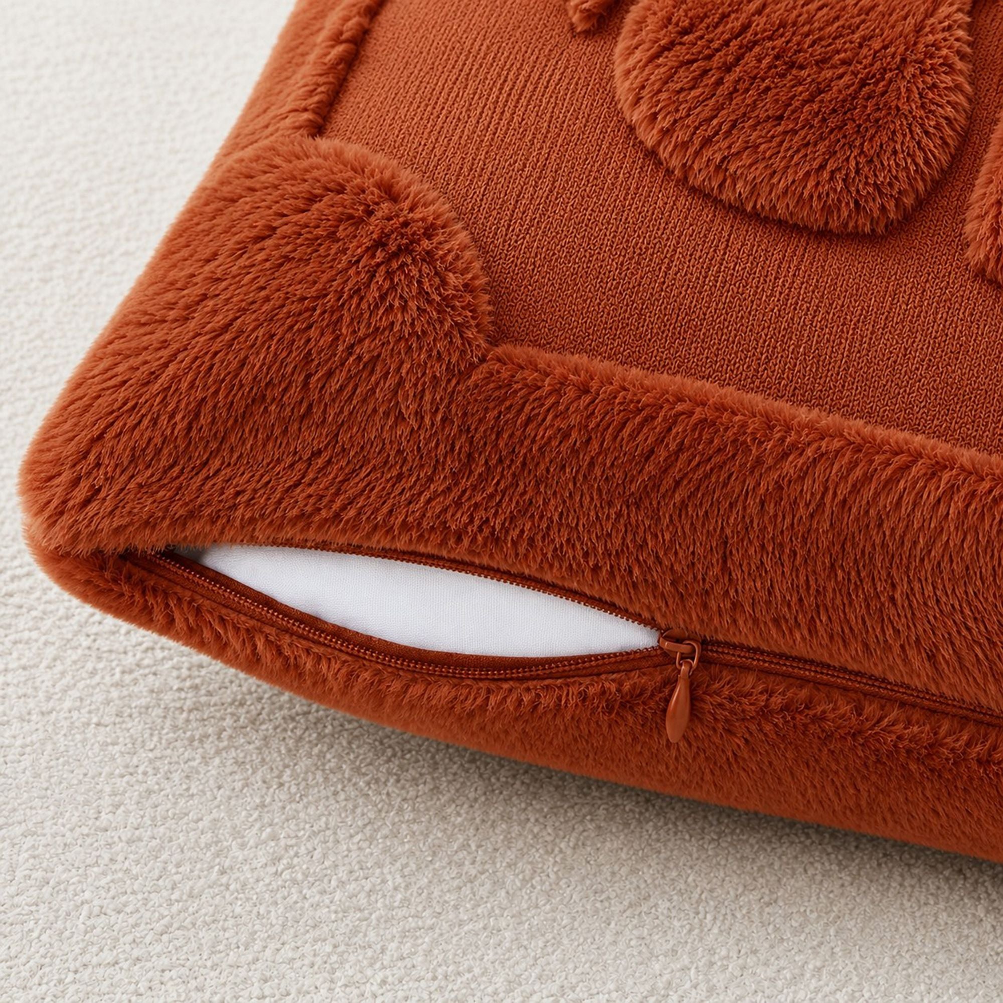 Plush Pumpkin Throw Pillow Cover for Fall and Thanksgiving Decor