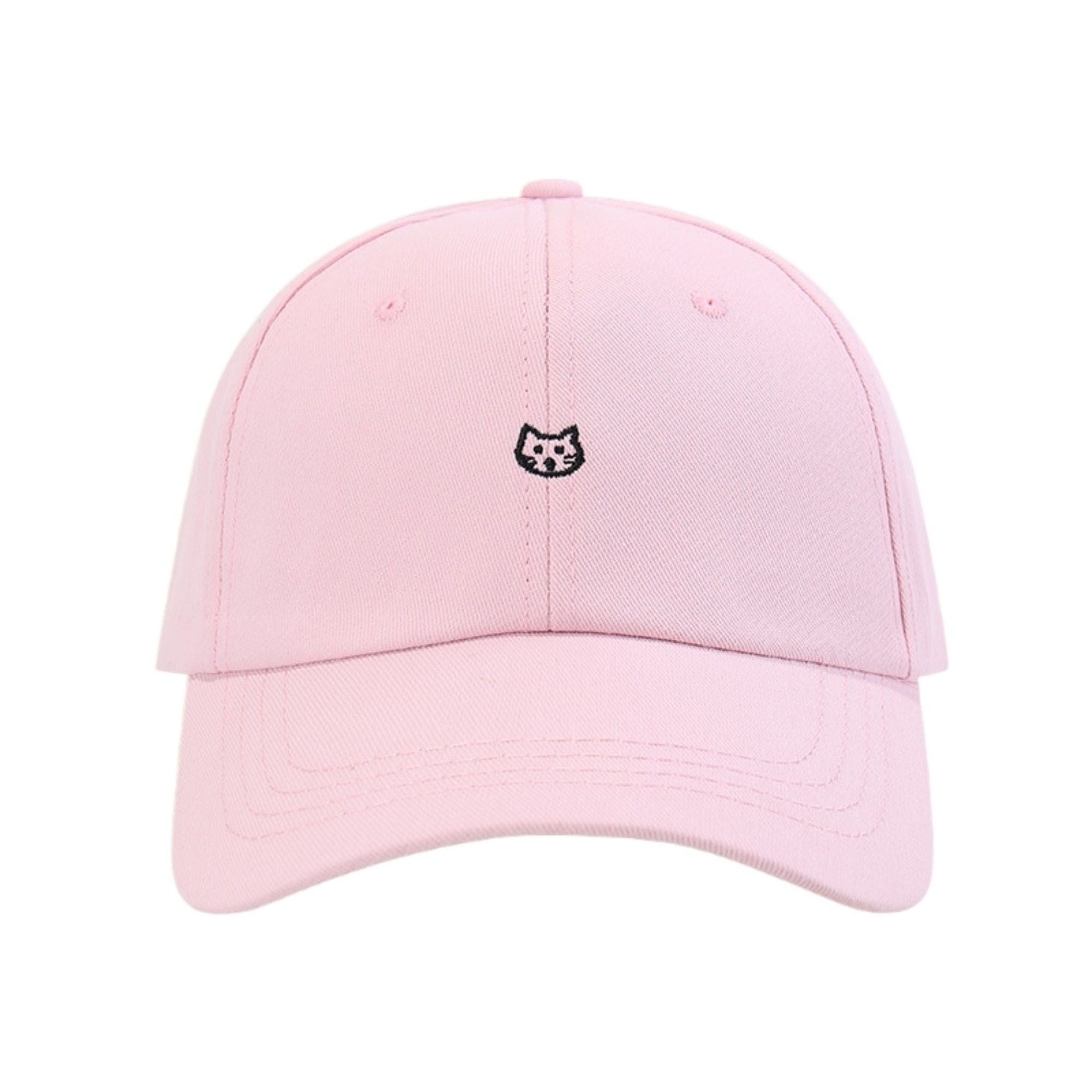 Anna-Kaci Women's Embroidered Cat Face Baseball Cap with Curved Brim and Adjustable Strap