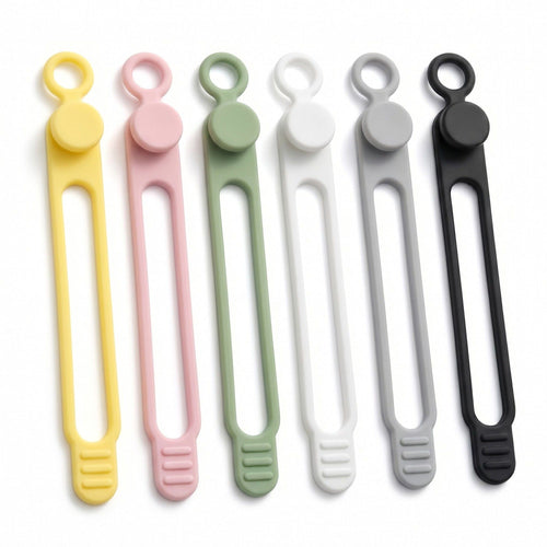 6 Pack Silicone Cable Organizer Clips Reusable Cord Management Straps for Charging Cables Headphones Office Desk Travel Accessories