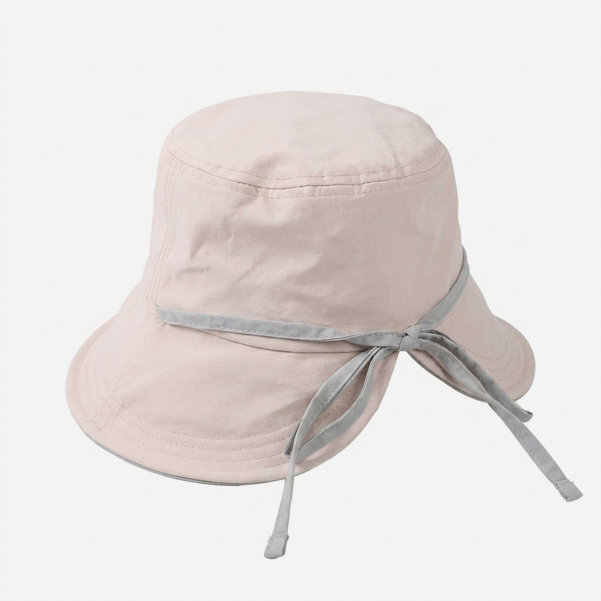 Wide Brim Bucket Sun Hat with Tie Strap