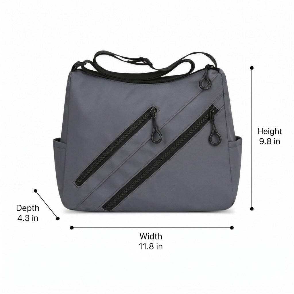 Large Nylon Crossbody Messenger Bag Adjustable Strap Multi Pocket Everyday Shoulder Bag