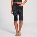 Polka Dot Foldover Waist Capri Leggings Fitted Cropped Yoga Pants for Dance Gym Workouts