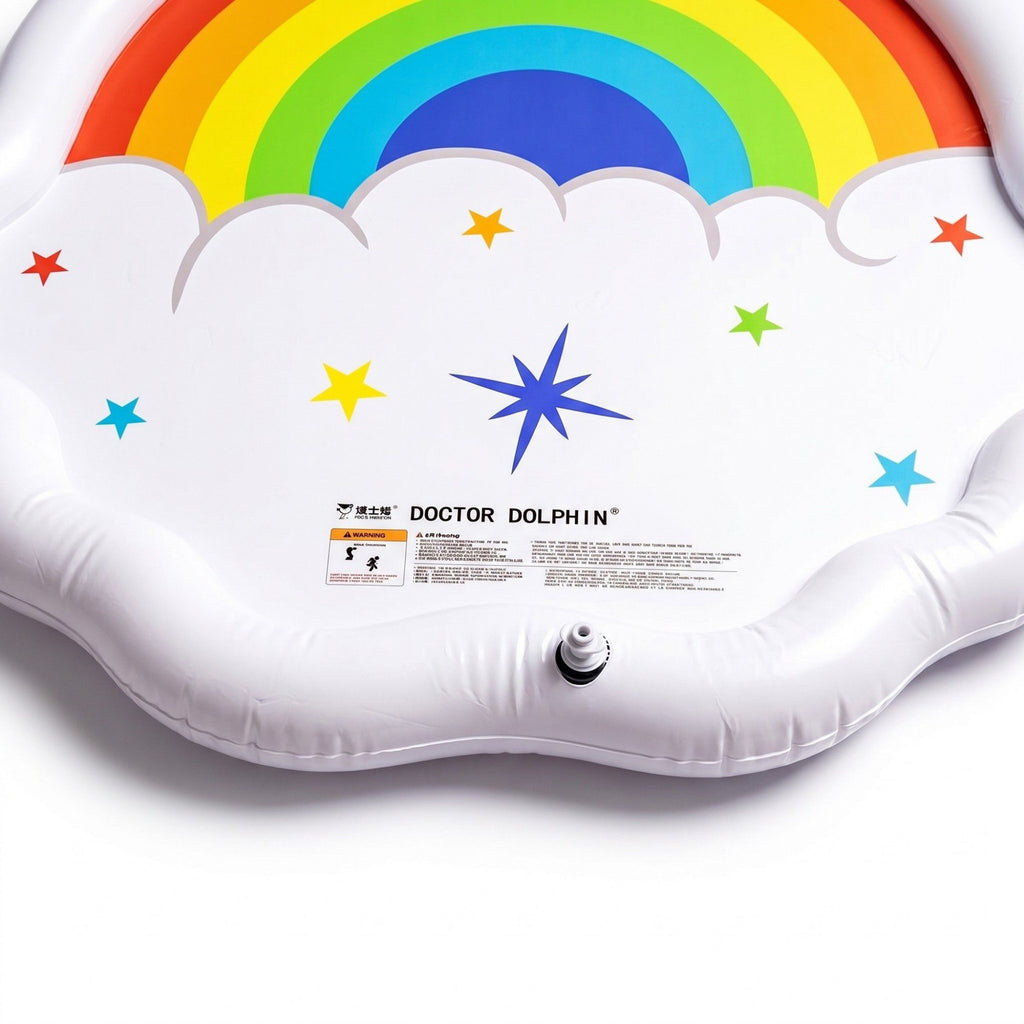 Kids Rainbow Splash Pad Sprinkler Mat with Cloud Shape