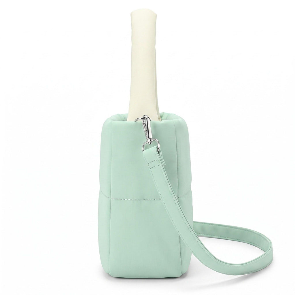 Padded Tote Bag with Top Handles and Detachable Adjustable Crossbody Strap 8.5x8x3.5in