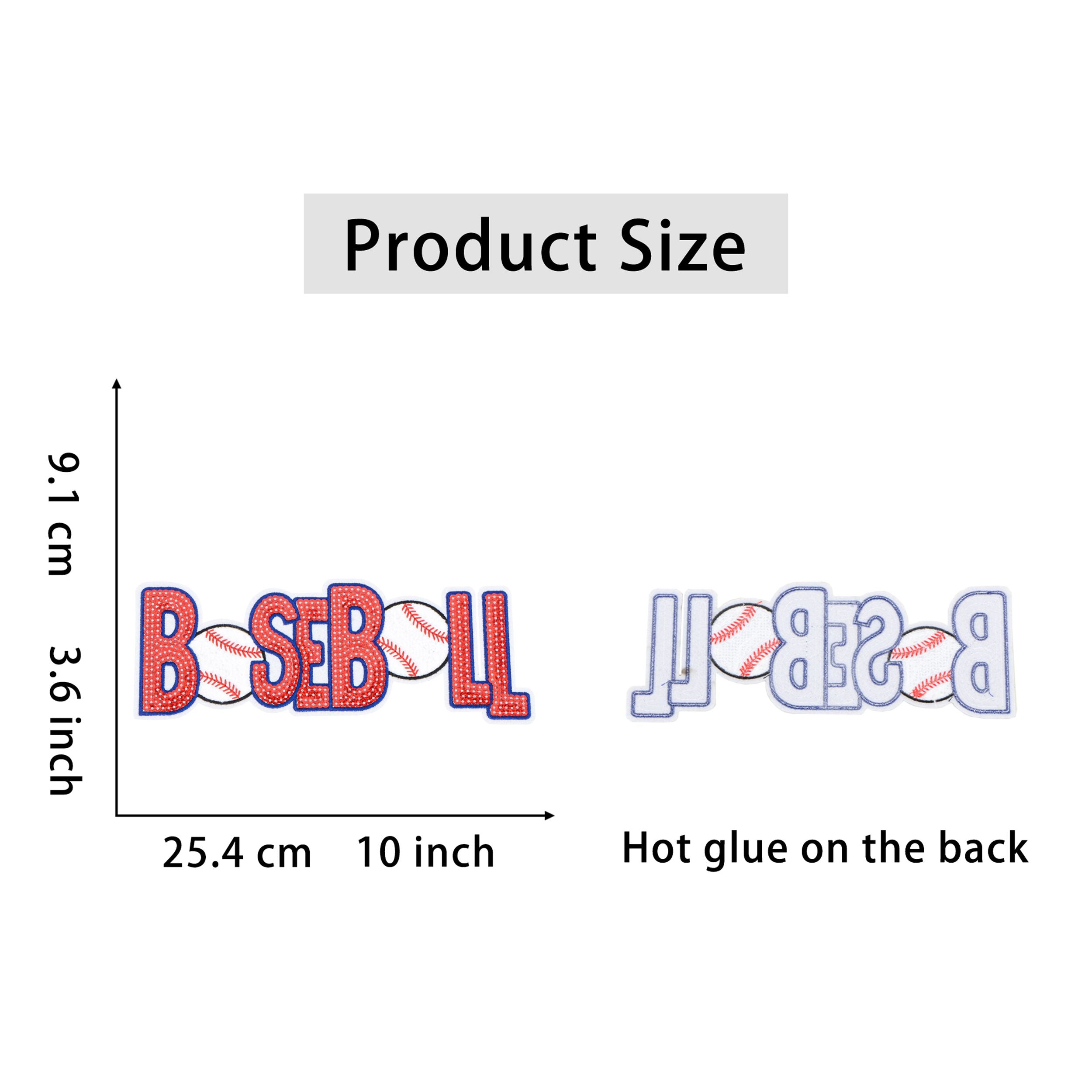 Baseball Mama Sequin Iron On Patches Game Day Applique Large Patch Accessory Clothes Jacket Uniform Backpack DIY Decor