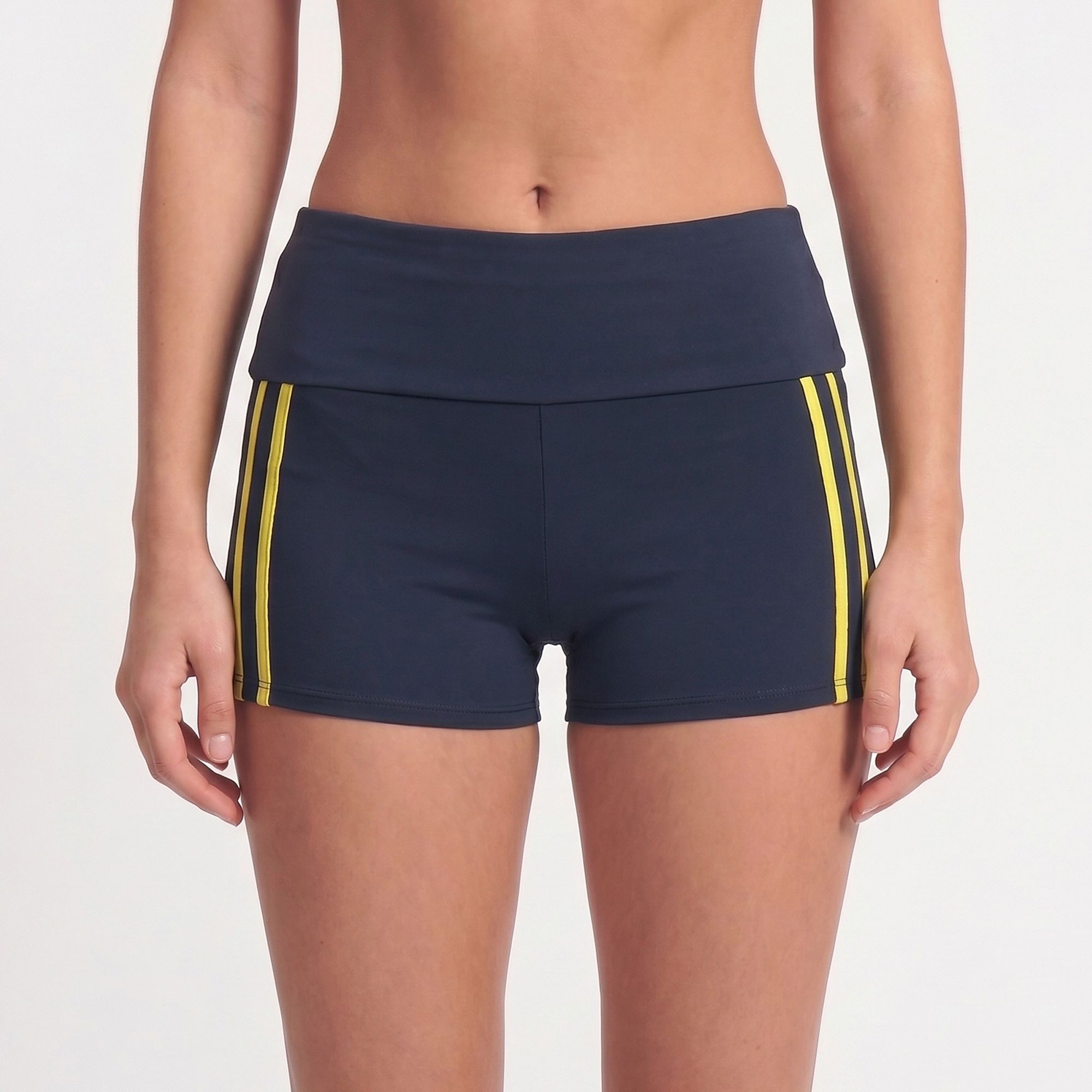 High Waisted Side Stripe Yoga Shorts Butt Lifting Workout Shorts