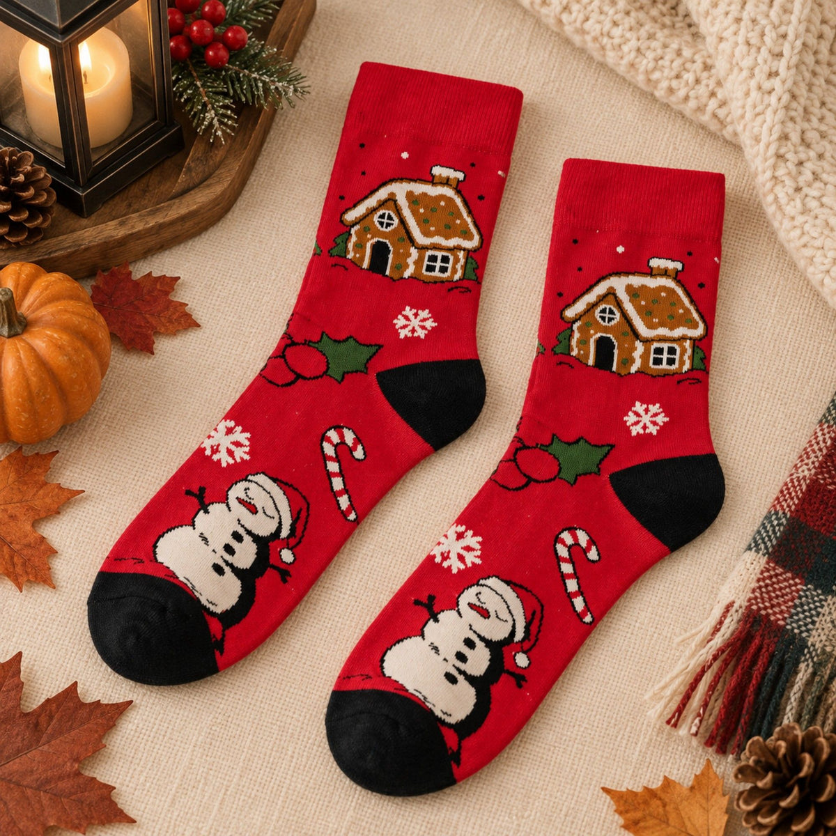 Holiday Novelty Crew Socks 3 Pair Pack Festive Patterns