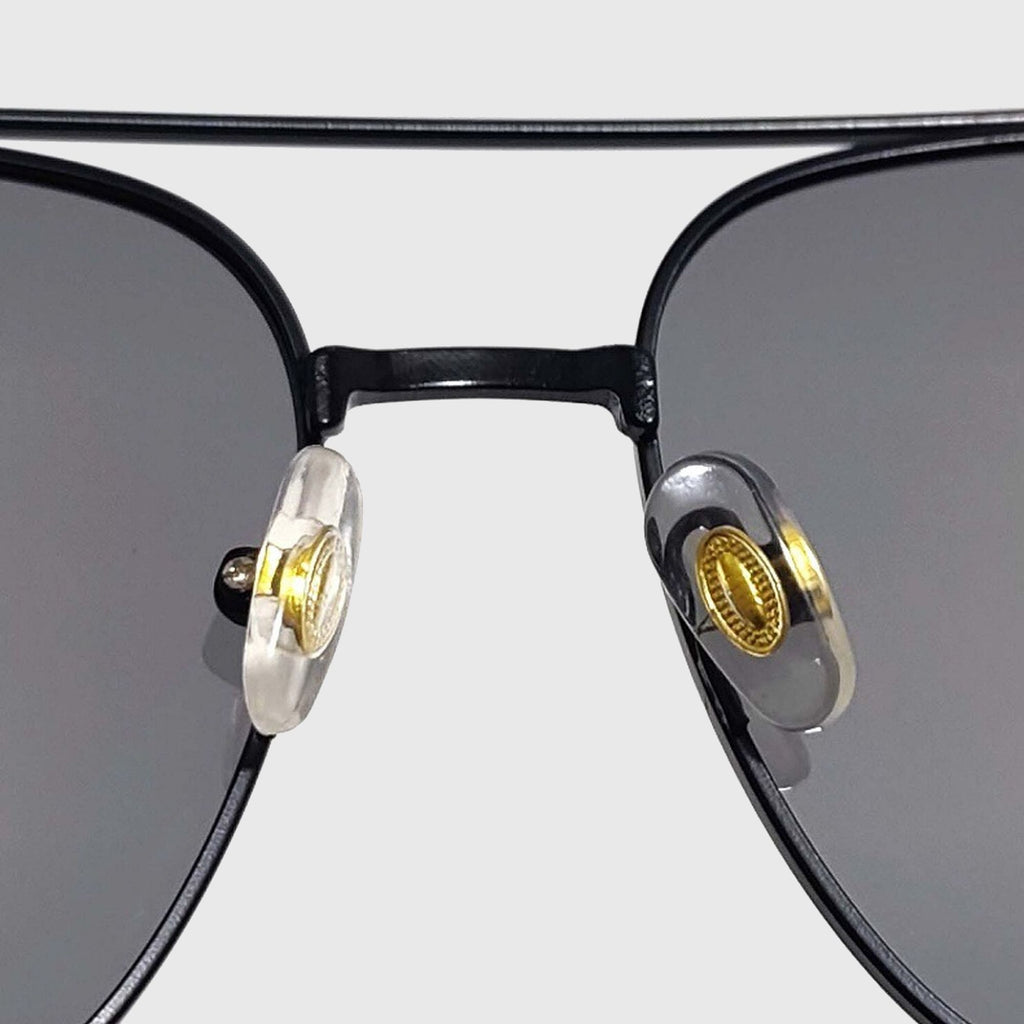 Anna-Kaci Women's Retro Square Aviator Sunglasses - Silver Frame with Black Lenses