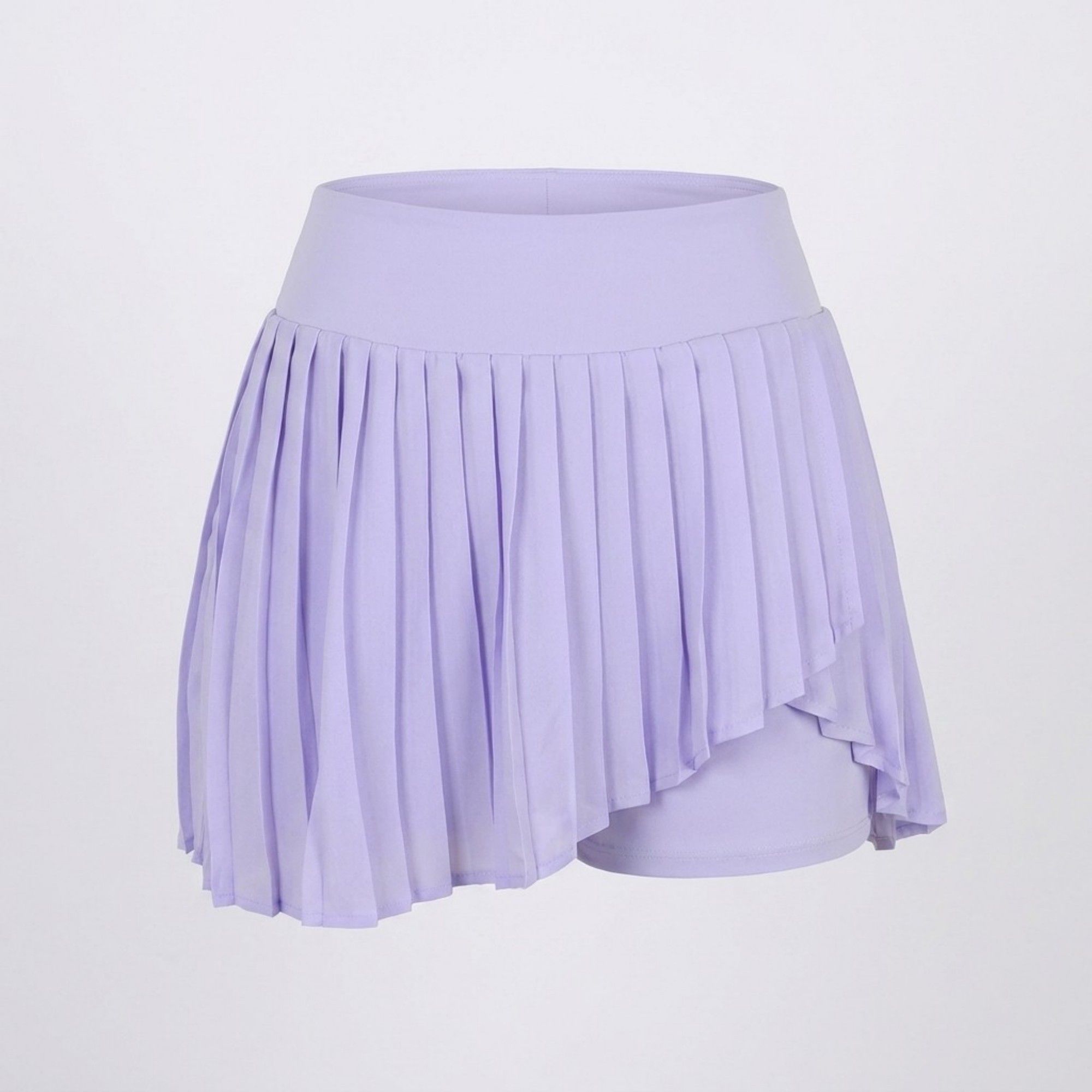 Anna-Kaci Active Womens High Waist Pleated Athletic Skort with Sheer Overlay Wide Waistband and Built In Shorts