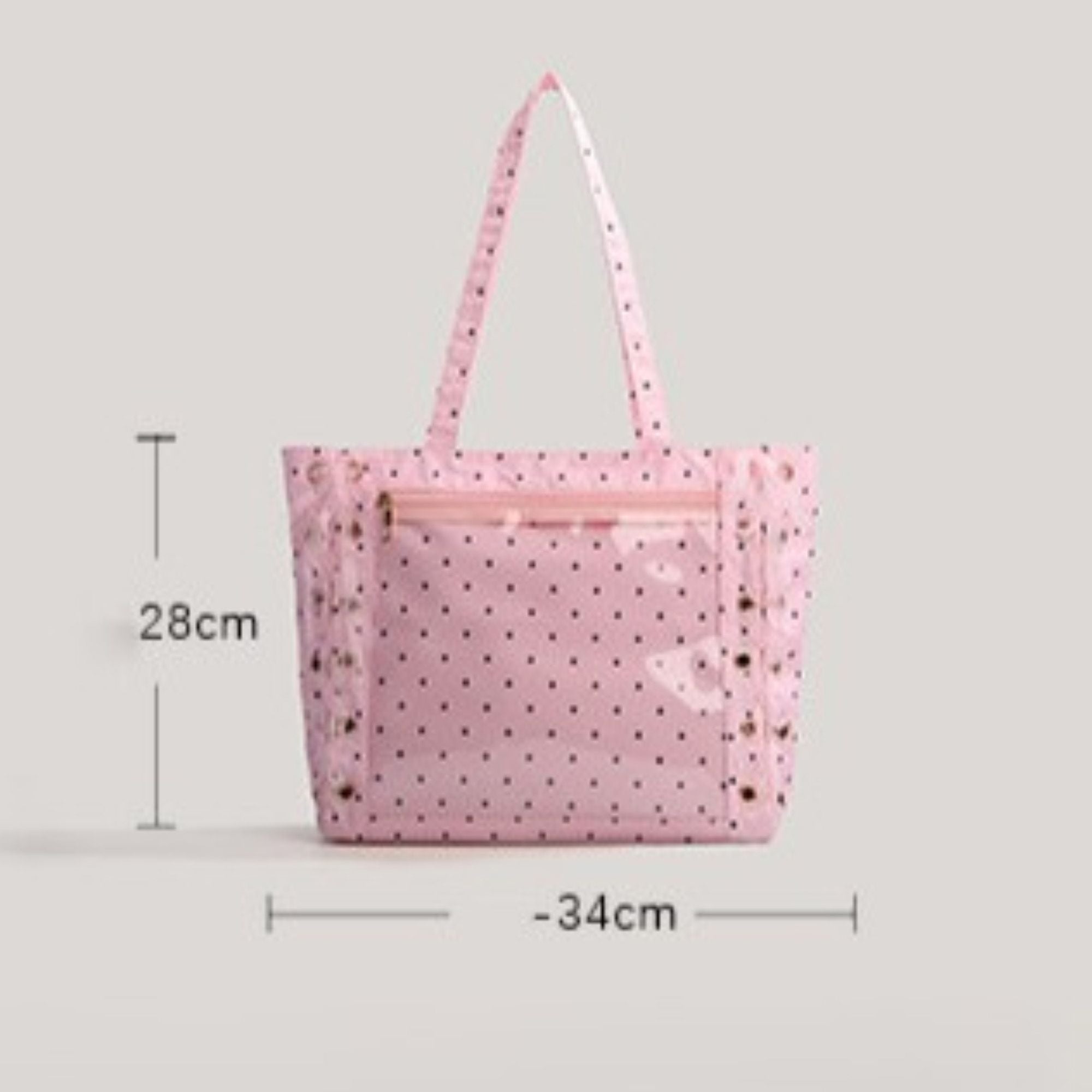 Clear Polka Dot Tote Bag for Women, Large Transparent Shoulder Bag with Bow Detail
