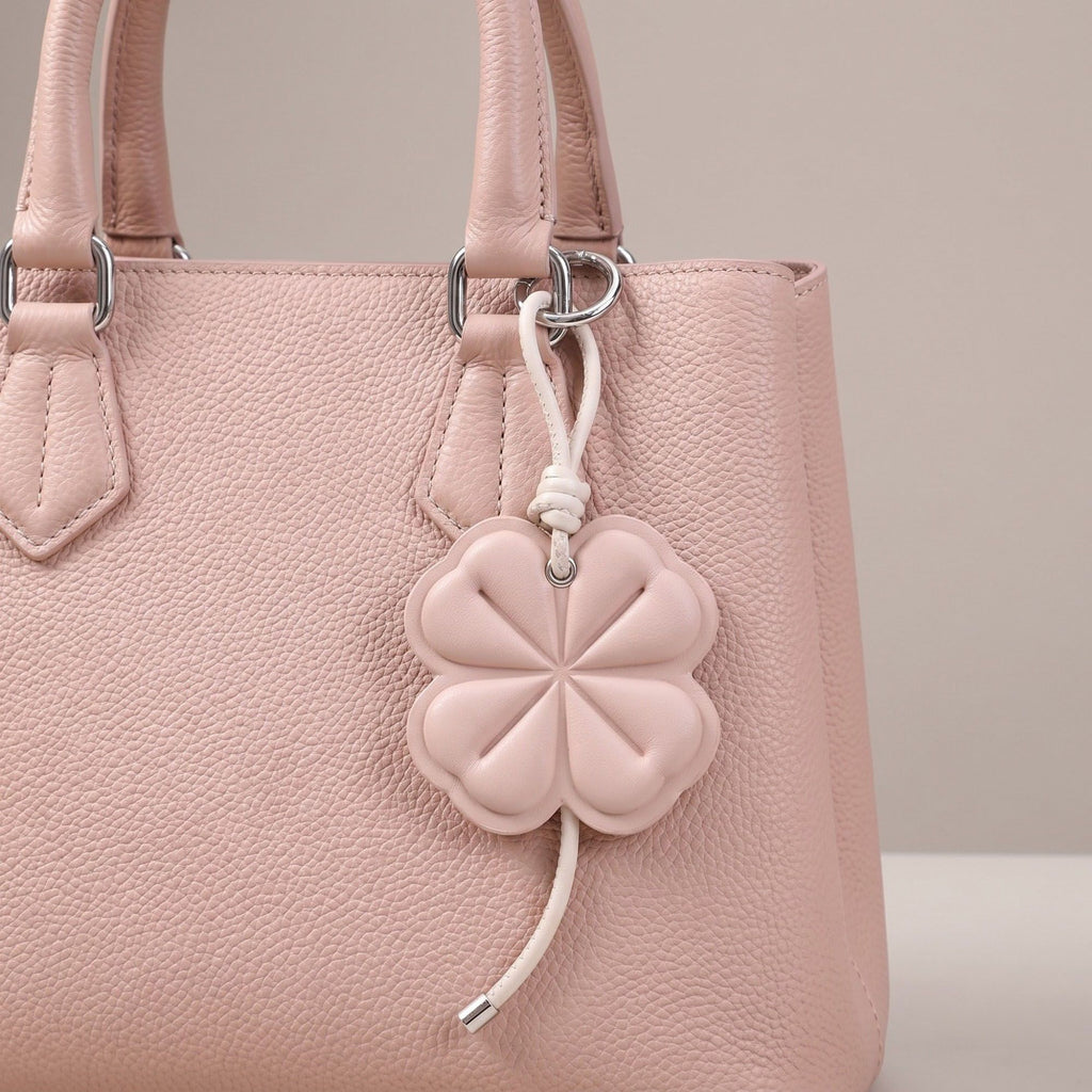Four-Leaf Clover Bag Charm with Silver Tone Clip