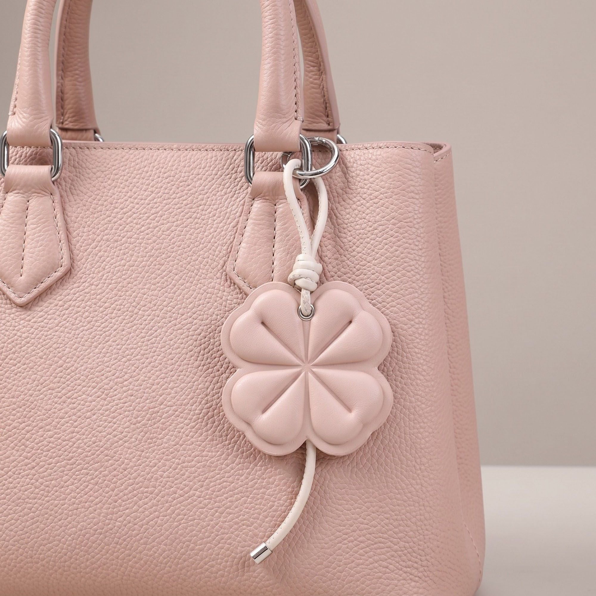 Four-Leaf Clover Bag Charm with Silver Tone Clip