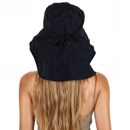 Alilang Womens Sun Hat Wide Brim Bucket Hats with Neck Flap and Ponytail Hole for Summer Beach Fishing Hiking