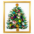 DIY Jeweled Christmas Tree Art Kit with Frame and Craft Supplies