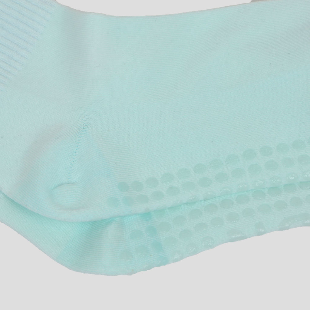 Anna-Kaci Women's Gradient Color Athletic Crew Socks Non Slip Silicone Cushioned Sole for Yoga Jogging 2 Pairs