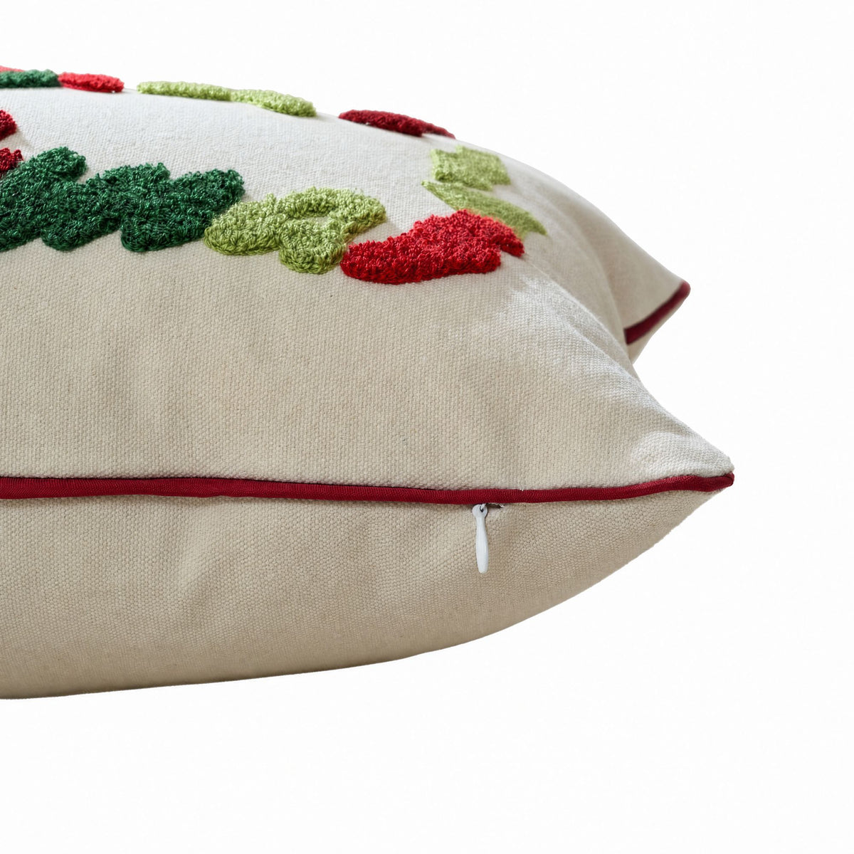 Merry Christmas Tufted Lumbar Throw Pillow Cover Holiday Decorative Accent