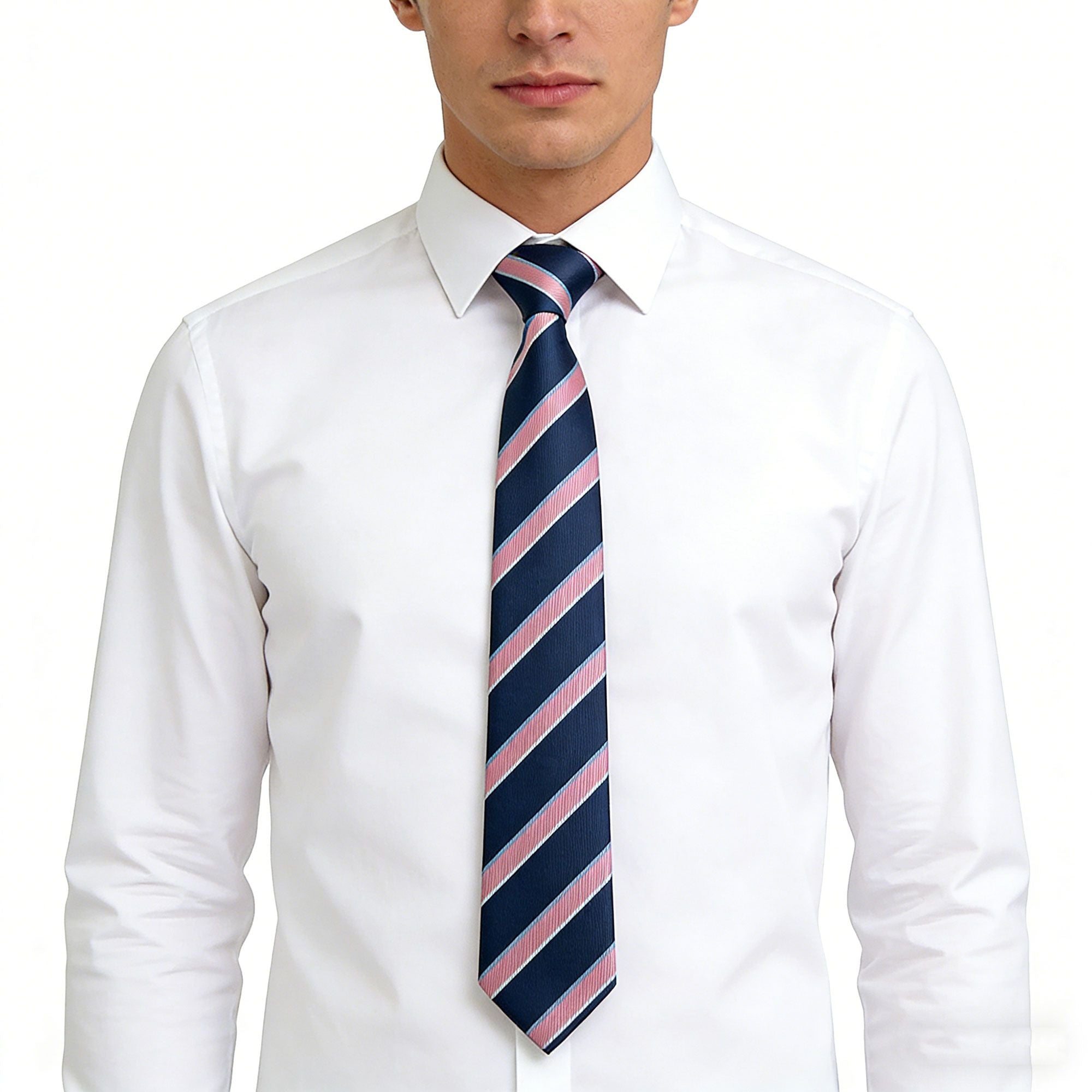 Anna-Kaci Men's Polyester Filament Tie with Multi-Tone Stripes - Formal Necktie for Business, Weddings & Daily Wear