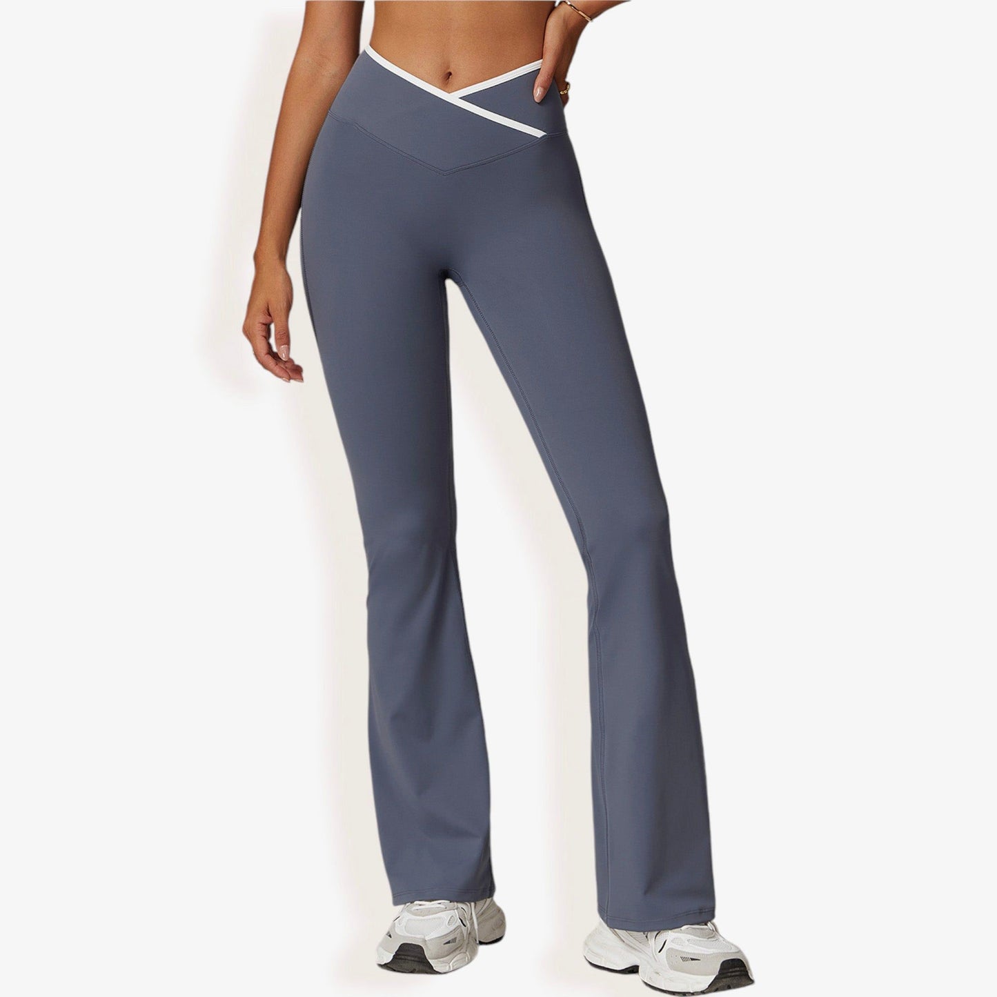 High Waist Crisscross Yoga Pants Flare Leg for Active and Casual Wear