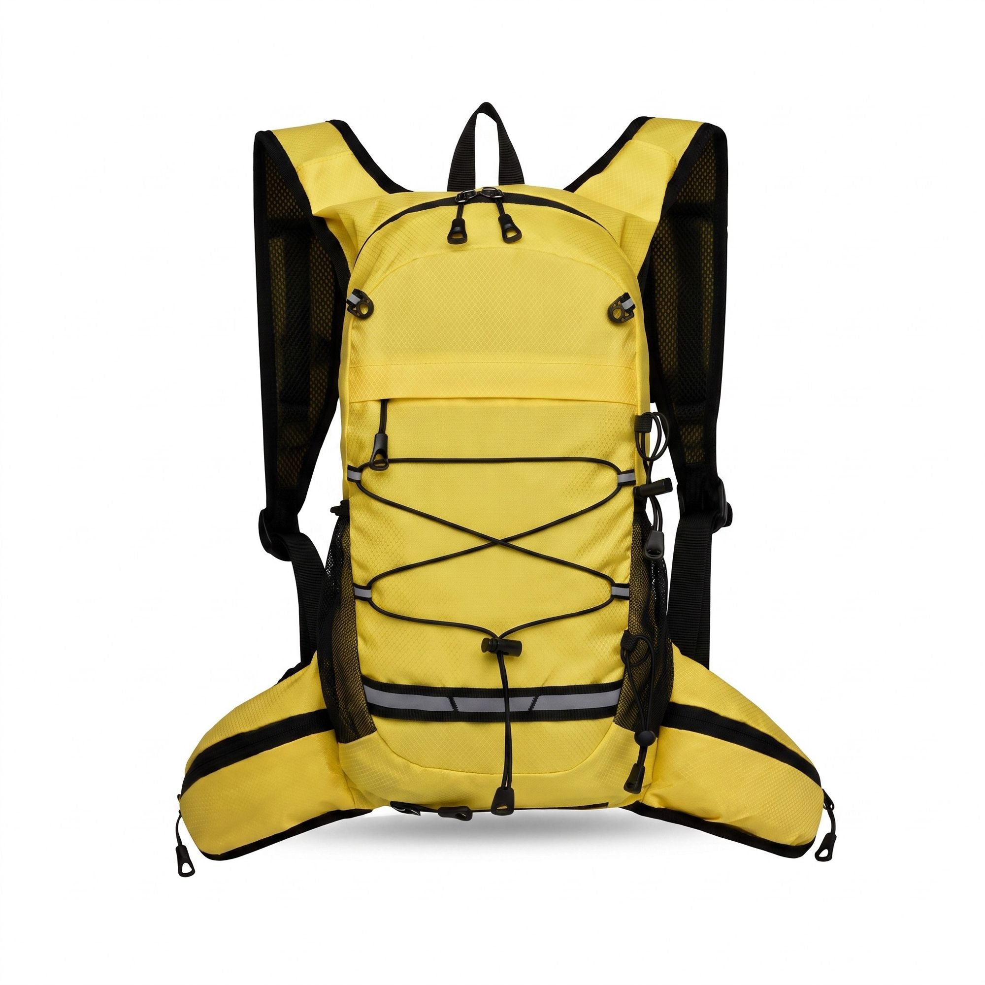 Outdoor Hiking Backpack with Bungee Cord Front Pocket Side Mesh Pockets Waist Belt