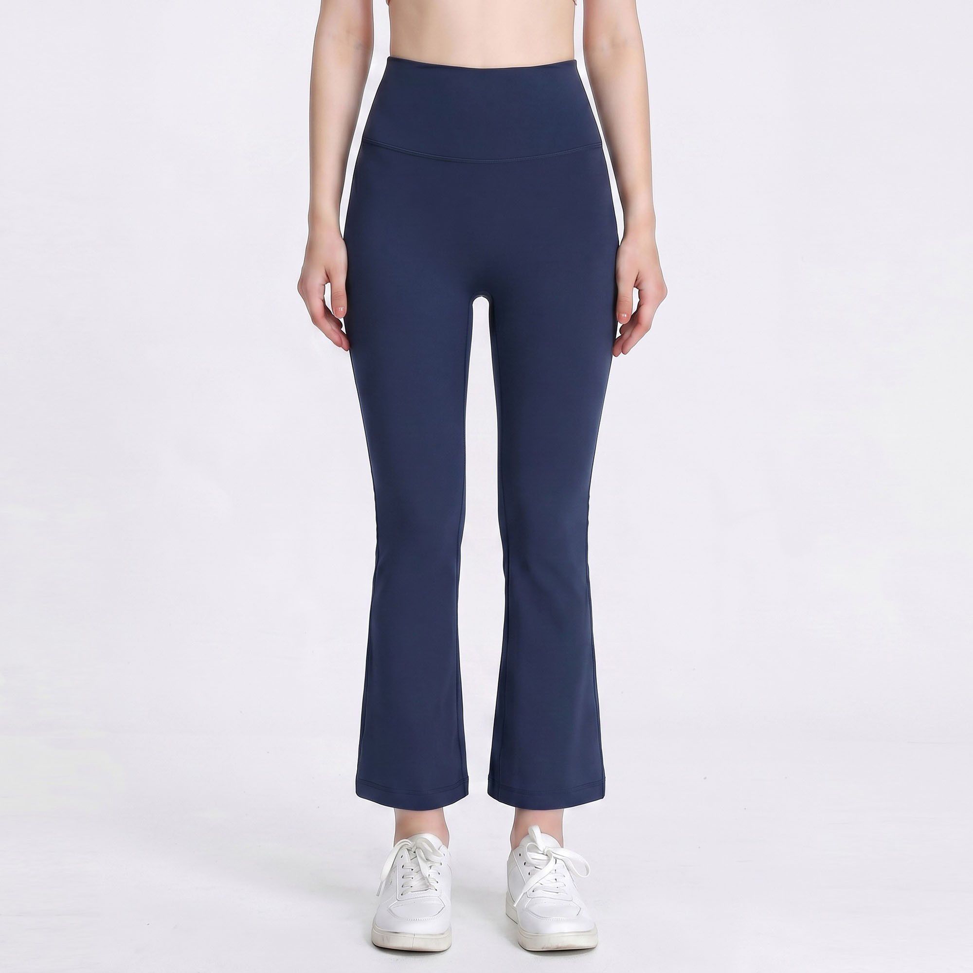 High Waist Flare Yoga Pants with Wide Waistband Smooth Stretch Pull On Workout Lounge Pants