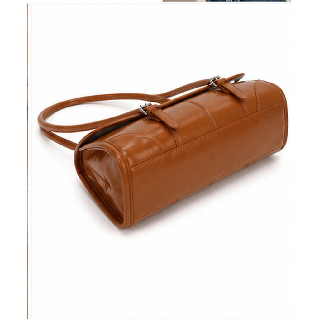 Vintage Oil-Wax Finish East-West Shoulder Bag