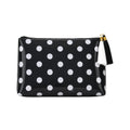 Large Polka Dot Cosmetic Bag Water Resistant Travel Toiletry Pouch with Tassels