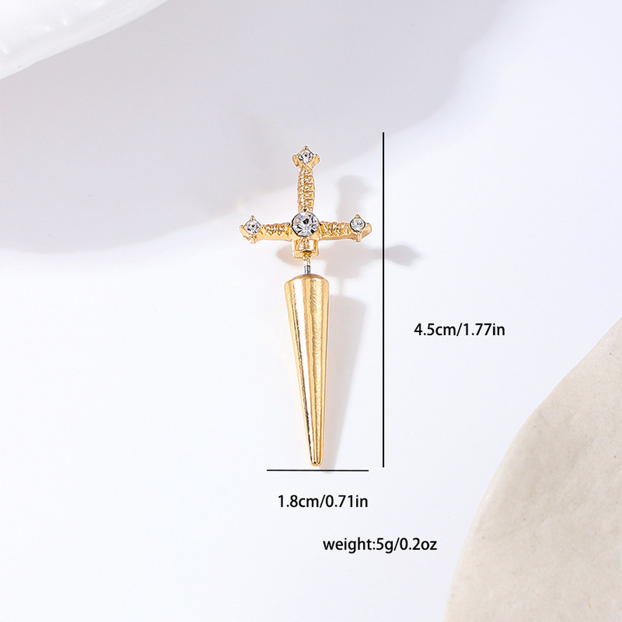 Women's Swords Drop Earrings with Crystals