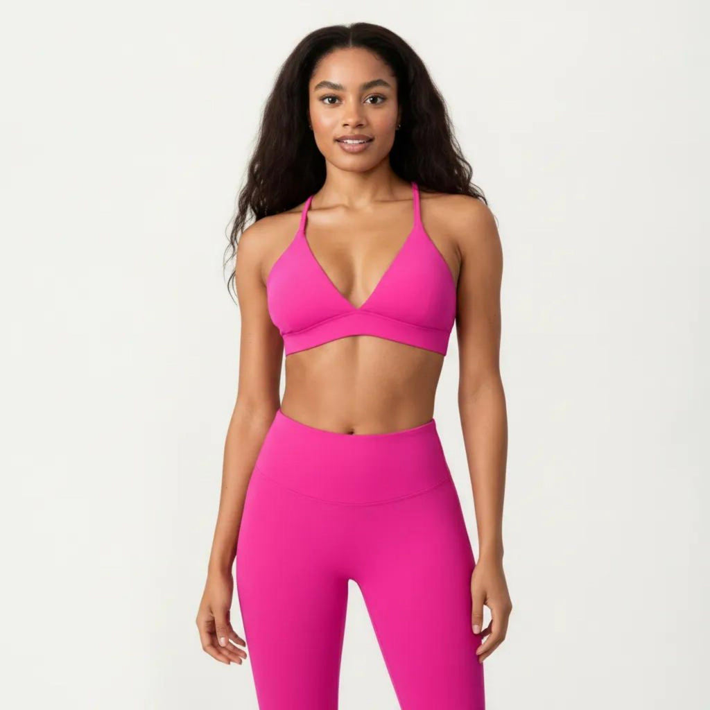Anna-Kaci Active Women's Triangle Sports Bra with Adjustable Cross Back Straps and Smooth Band