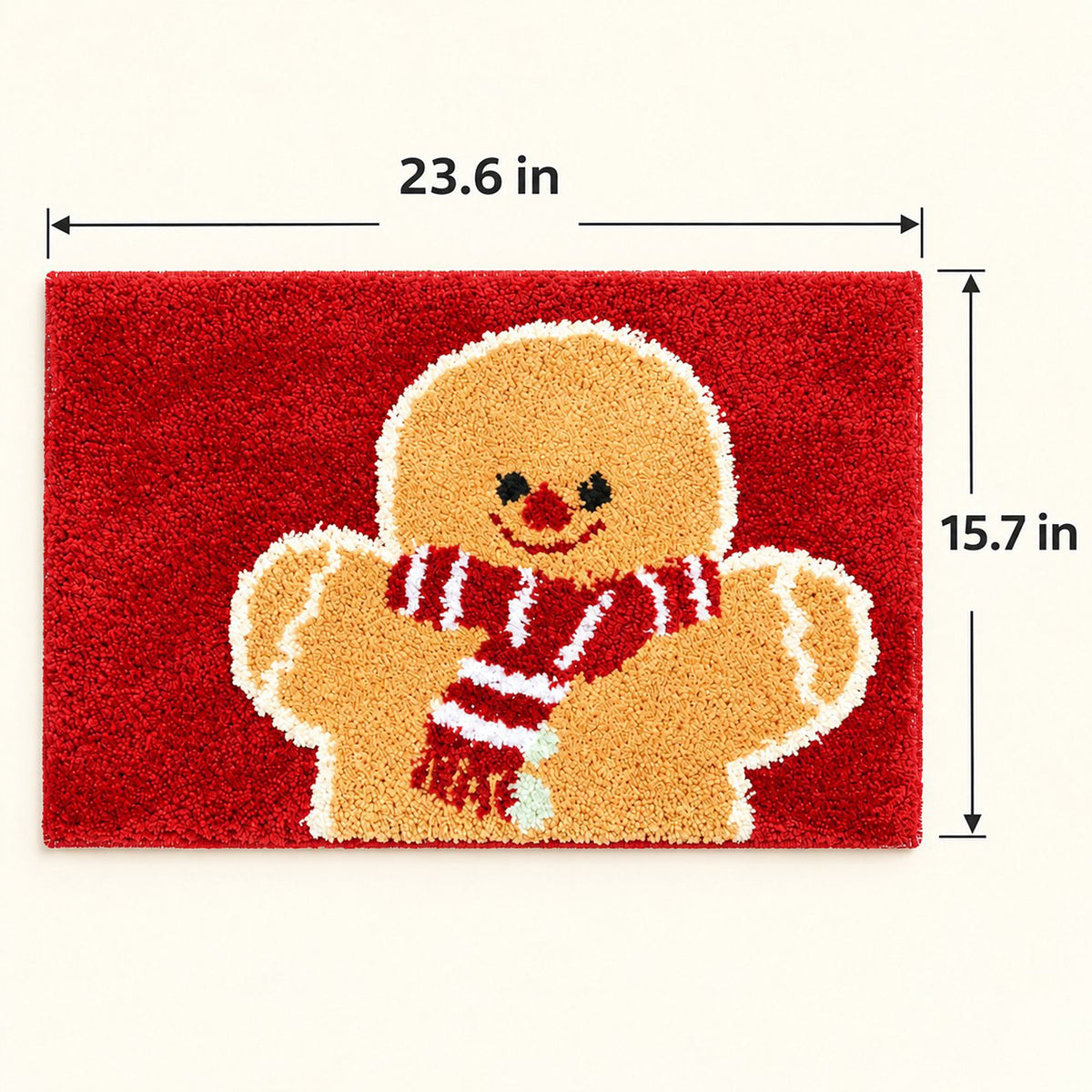 Christmas Tufted Bath Rug with Nonslip Backing 15.7 x 23.6 in