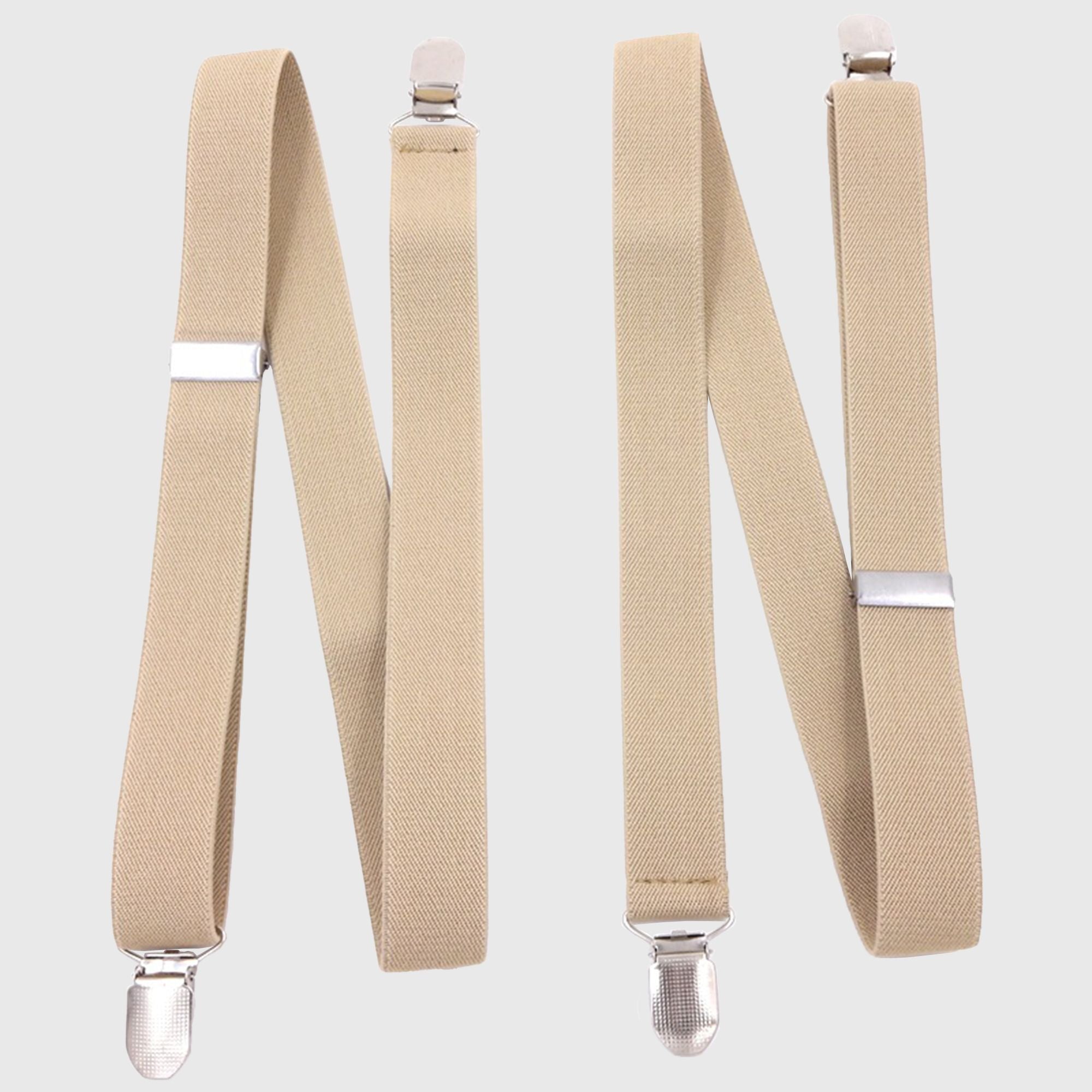 Anna-Kaci Men's Elastic Suspenders 47 inches - Adjustable 4-Clips Formal & Casual Suspenders for Trousers