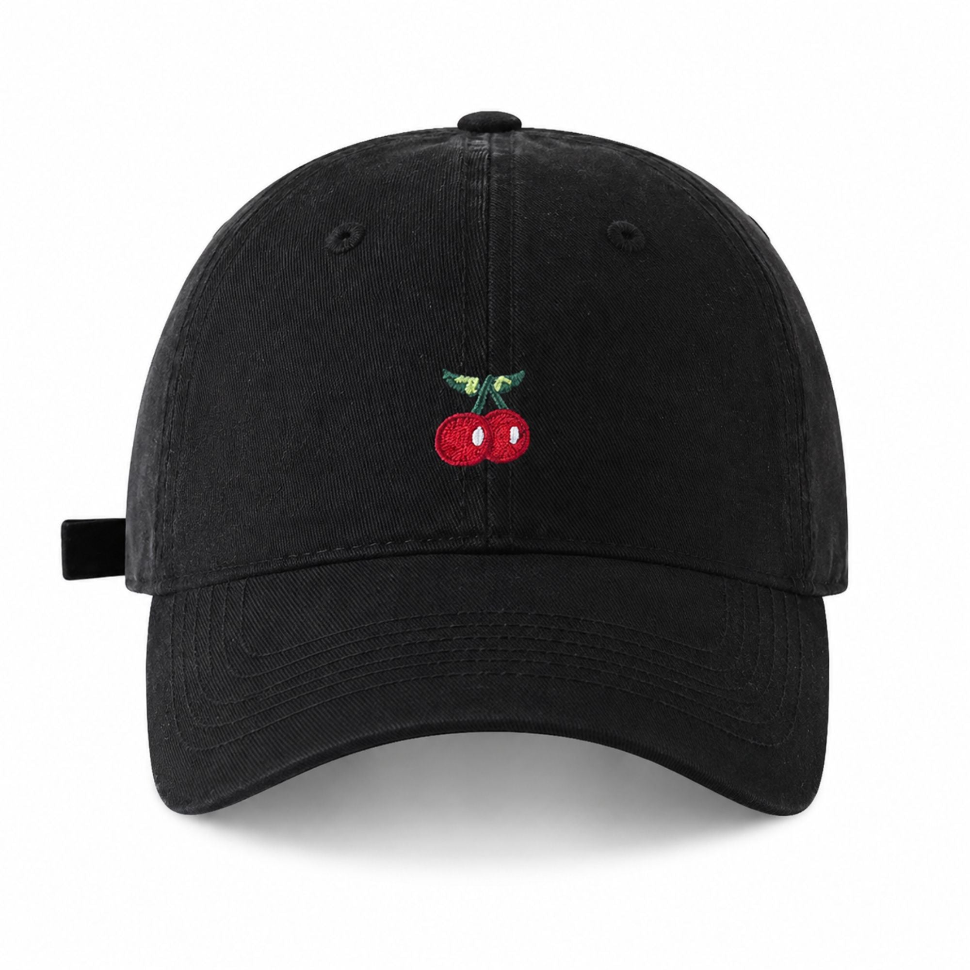 Gorra de béisbol bordada de cereza ajustable tipo Dad Hat