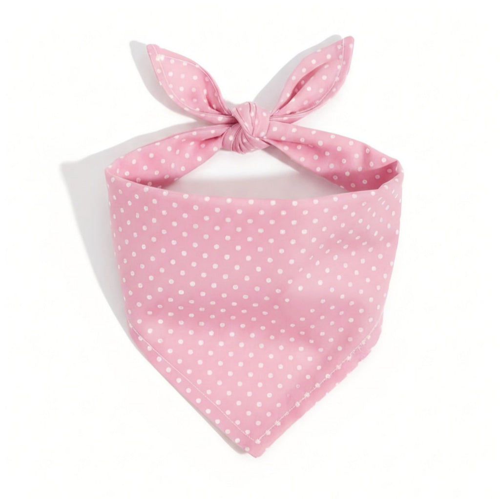 Polka Dot Pet Bandana, Soft Cotton Dotted Scarf Bib for Small Medium Dogs Cats