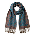 Paisley Scarf with Fringe Trim Soft Wrap Shawl 75*27.5 Inches